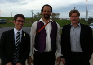 James, Marcus and George at Marcus's wedding.
